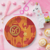 赤ランタン中国のスネーク新年PPP ペーパープレート (パーティー)