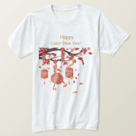 赤ランタン中国の新年Tシャツ Tシャツ