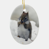 赤リスの青い冬 セラミックオーナメント (裏面)