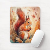 赤リス食べの木の実 マウスパッド (マウス)