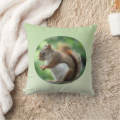赤リス クッション (ブランケット)