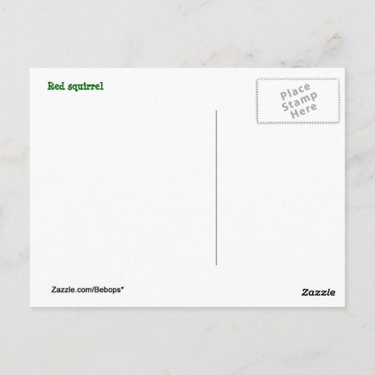 赤リス ポストカード (裏面)