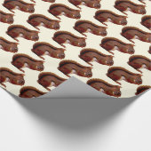 赤リス ラッピングペーパー (角)