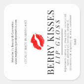 赤リップグラフィックベリーキスリップグロス スクエアシール (正面)