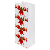 赤リボンボウホリーサンダーコーブグリーン ワインギフトバッグ (裏面アングル)