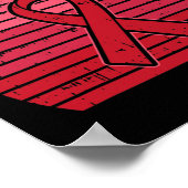 赤リボンHivエイズ脳動脈瘤の脳卒中が起こる ポスター (角)