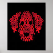 赤リボンHivエイズ脳動脈瘤犬認識度G ポスター (正面)