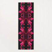 赤リリーフラワー抽象芸術 ヨガマット (裏面)