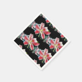 赤リリー シャビー チック フラワーのサーヴィエット ナプキン スタンダードカクテルナプキン (角)