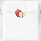 赤リンゴと半分のリンゴ ラウンドシール (バッグ)