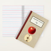 赤リンゴと半分の組パーソナライズされた成 ノートブック (内側)
