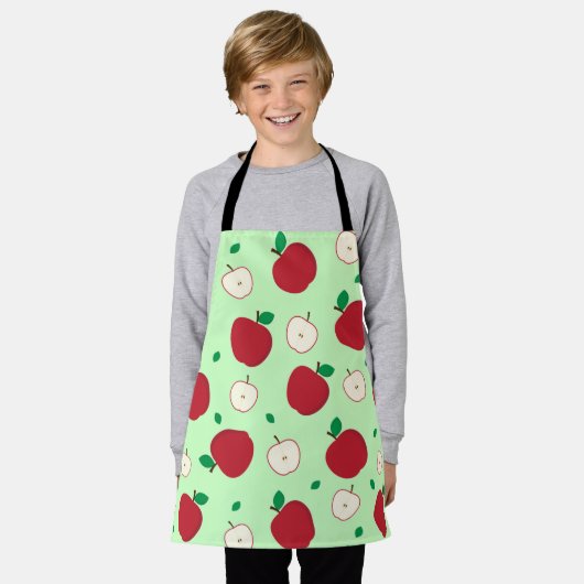 赤リンゴと半生りんごのエプロン エプロン (着用した状態)