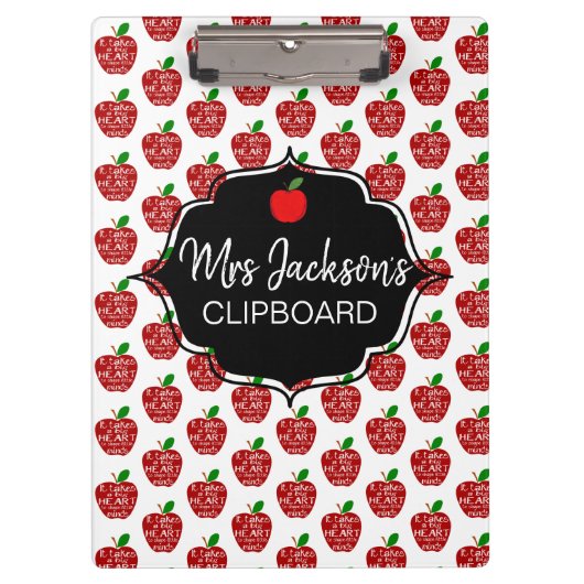 赤リンゴ先生感謝していの退職子供部屋 クリップボード (正面)