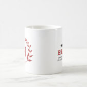 赤リースモノグラム卒業クラス年 コーヒーマグカップ (中央)