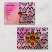 赤ルビーモン，ピンクダマスクシルク，バイオレット明るい赤紫色 名刺 (正面/裏面)