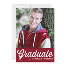 赤レトロはっきりしたタイポグラフィ写真卒業