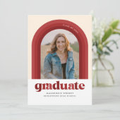 赤レトロアーチ卒業発表 招待状 (スタンド正面)