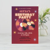 赤レトロクラシックレコードの誕生日 招待状 (スタンド正面)