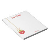 赤レトロクリスマスオーナメントモノグラム ノートパッド (アングル)