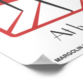 赤レトロダンセッテ選手ポップ・アートののアートポスター ポスター (角)