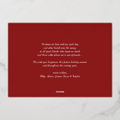 赤レトロメリークリスマスフォトコラージュ 箔シーズンカード (裏面)