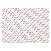 赤レトロヴィンテージタイポグラフィパターンクリスマス テーブルクロス (正面(横))