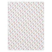 赤レトロヴィンテージタイポグラフィパターンクリスマス テーブルクロス (正面)