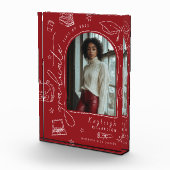 赤レトロ手描き卒業写真ブロック フォトブロック (右)