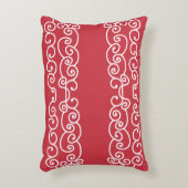 赤レンガで白い巻物 アクセントクッション (正面(垂直))