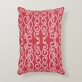 赤レンガで白い巻物 アクセントクッション (正面(垂直))