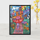 赤レンガのロードカードを踊る カード (黄色い花)