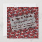 赤レンガの壁が露出したような効果 招待状 (正面)