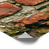 赤レンガの壁のテクスチグランジャの背景抽象芸術 ポスター (角)