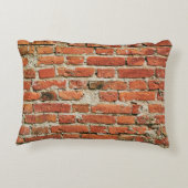 赤レンガの壁のテクスチャグランジの背景。抽象芸術 アクセントクッション (裏面)
