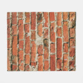 赤レンガの壁のテクスチャグランジの背景。抽象芸術 フリースブランケット (正面(横))