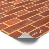 赤レンガの壁の背景キャンバスまたはポスター ポスター (角)