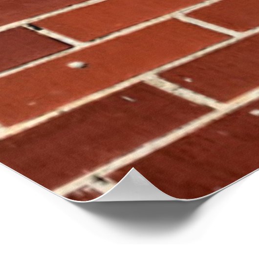 赤レンガの壁の背景 ポスター (角)