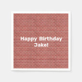 赤レンガの壁パーソナライズされた スタンダードカクテルナプキン (正面)