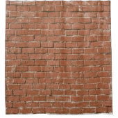 赤レンガの素朴壁 シャワーカーテン (正面)