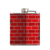 赤レンガの背景を持つクリスマスラベル フラスク (裏面)