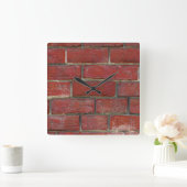 赤レンガの都市モダン スクエア壁時計 (ホーム)
