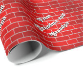 赤レンガパーソナライズされたのクリスマス ラッピングペーパー (ロールコーナー)