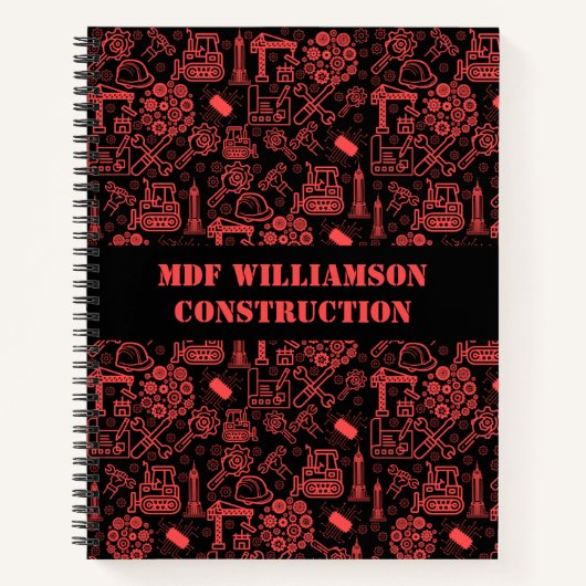 赤レンガモダン建築設計図エンジニア ノートブック (正面)