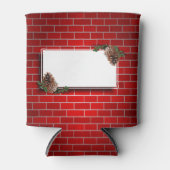 赤レンガ付き/パインコーンラベル 缶クーラー (正面)