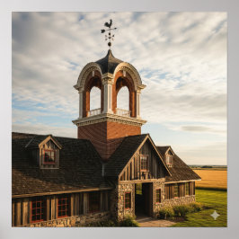 赤レンガ伝統的キューポラ ポスター