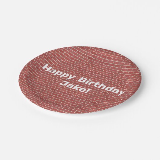 赤レンガ壁のカスタマイズ可能な紙プレート ペーパープレート (アングル)