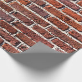 赤レンガ壁の石のレンガ積み ラッピングペーパー (角)