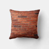 赤レンガ壁テクスチャグランジ背景レンガ、壁 クッション (裏面)