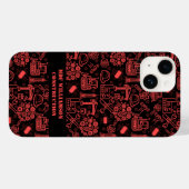 赤レンガ建築設計図のエンジニアパターン Case-Mate iPhoneケース (裏面 (横))