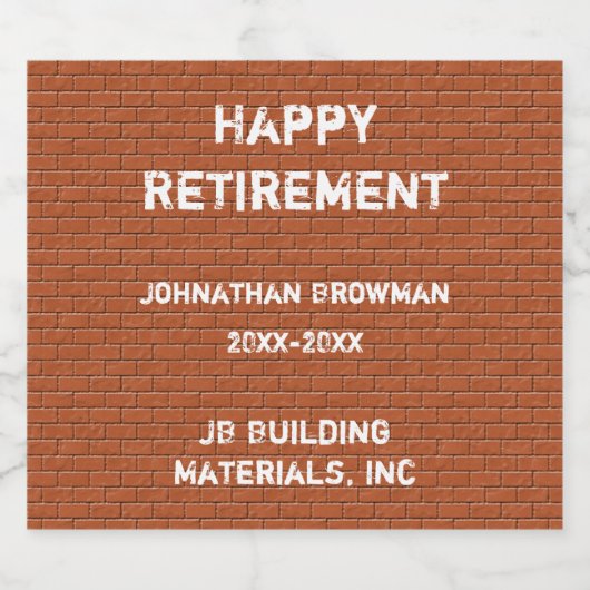 赤レンガ建設の皆さん　お疲れさまでした！ ビールラベル (シングルラベル)